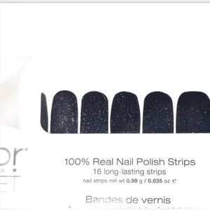 Color Street Black with colorful sparkles Nail Strips